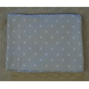Koala Baby Hearts Baby Receiving Blanket Gray White Flannel Cotton Lovey